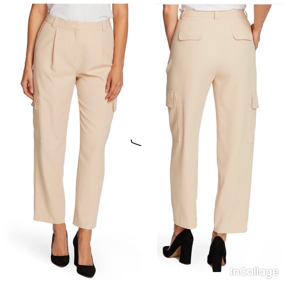 ✅ NWT Vince Camuto Cargo Detail Textured Twill Pants 6